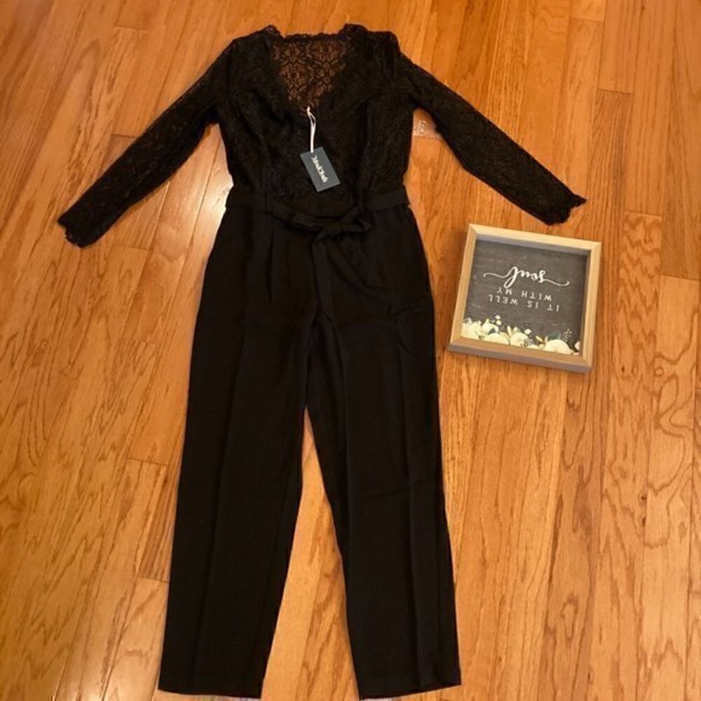 ModCloth All the Feels Lace Twofer Black Jumpsuit Sz S NWT - Picture 3 of 11